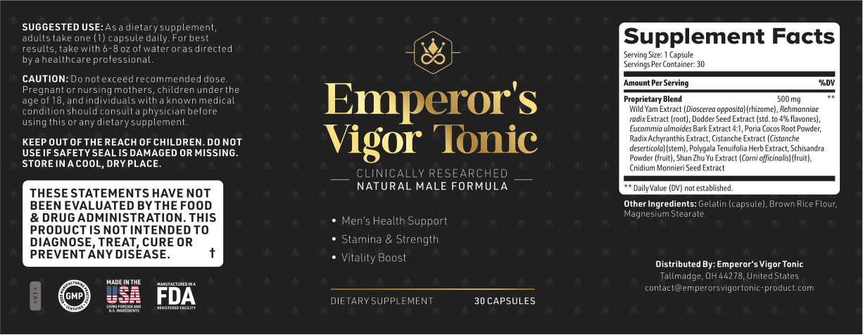 Emperor's Vigor Tonic Supplement Facts